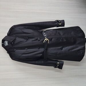 Betsey Johnson Trench Coat - Black, Size Small